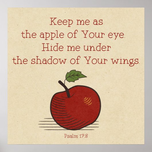 Houd me als de appel van je oog Psalm 17:8 Poster (Voorkant)