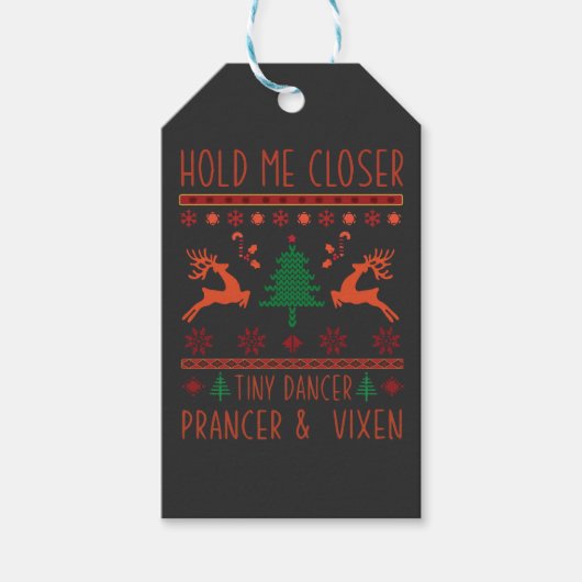 Houd me dichter kleine danser prancer en vixen cadeaulabel (Voorkant)