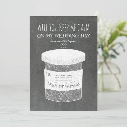 Houd me kalm grappig bruidsmeisje of bruidsmeisje  kaart (Staand voorkant)