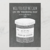 Houd me kalm grappig bruidsmeisje of bruidsmeisje