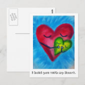 Houd met hart briefkaart vast (Voorkant / Achterkant)