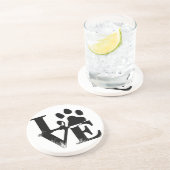 HOUD met poot Zandsteen Onderzetter (Zijkant)