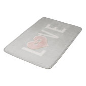 HOUD met roze hart | Bath Mat (Gekanteld)