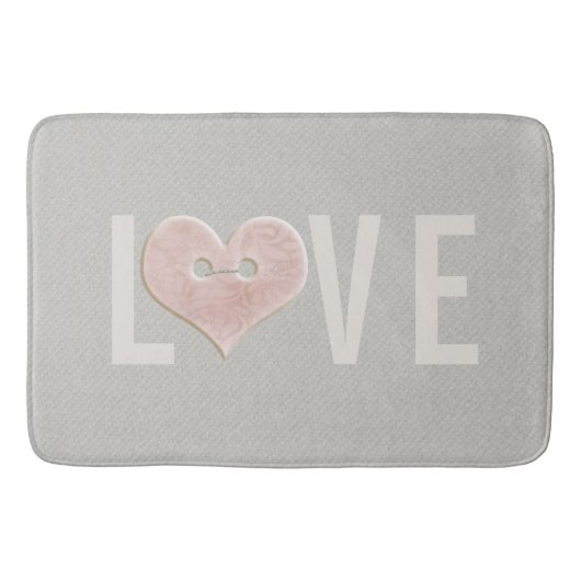 HOUD met roze hart | Bath Mat (Voorkant)