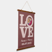 HOUD MET UW FOTO- EN TEKST-INDELING HANGEND WANDKLEED (Gebogen)