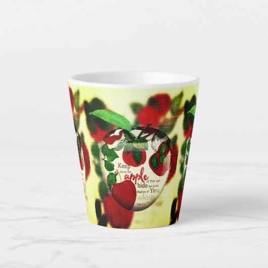 Houd mij als appel uw oog (psalm 17:8) latte mok (Voorkant)