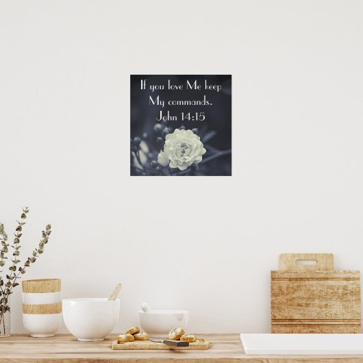 houd mijn bevelen tweeslachtige John 14:15 Poster (Keuken)
