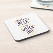 Houd mijn bier vast en kijk dit onderzetter (Linkerzijde)