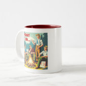 Houd mijn biercamping vast tweekleurige koffiemok (Voorkant links)