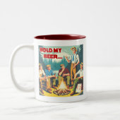 Houd mijn biercamping vast tweekleurige koffiemok (Links)