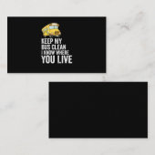 Houd mijn bus schoon, ik weet waar je woont visitekaartje (Voorkant / Achterkant)