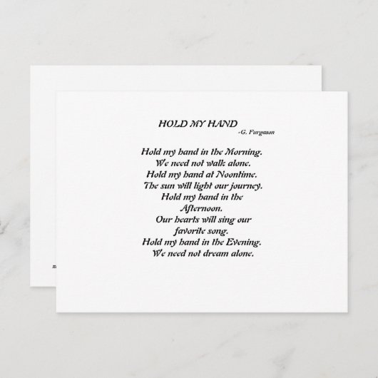 HOUD MIJN HAND Briefkaart (Voorkant / Achterkant)