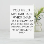 Houd mijn klep omhoog terwijl ik plaag | BRIDAL PA Kaart (Staand voorkant)