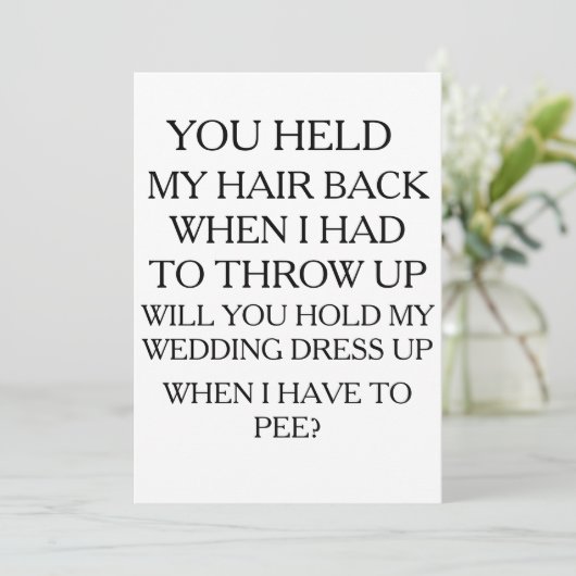 Houd mijn klep omhoog terwijl ik plaag | BRIDAL PA Kaart (Staand voorkant)