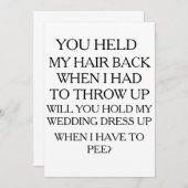 Houd mijn klep omhoog terwijl ik plaag | BRIDAL PA Kaart (Voorkant / Achterkant)