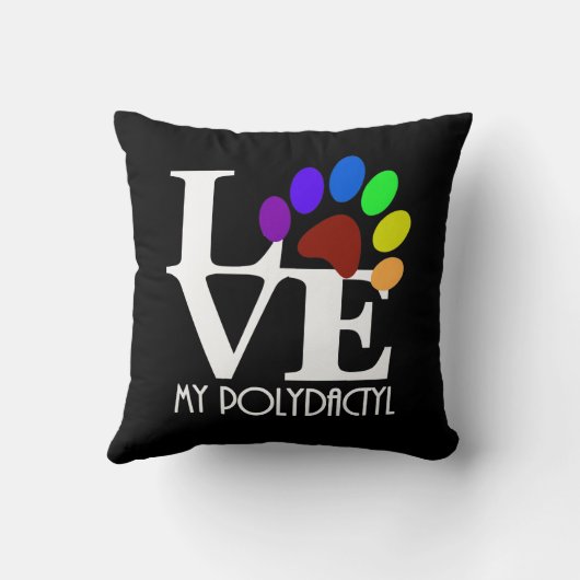 HOUD Mijn polydactylus (witte tekst) Kussen (Achterkant)