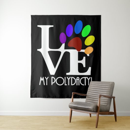 HOUD Mijn polydactylus (witte tekst) Wandkleed (In situ)