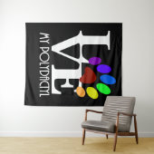 HOUD Mijn polydactylus (witte tekst) Wandkleed (In Situ (horizontaal))