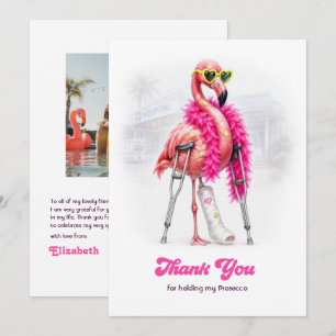 Houd Mijn Prosecco Grappige Flamingo Bachelorette Bedankkaart