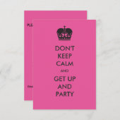 Houd niet kalm- 3x5 verjaardagsfeestuitnodiging kaart (Voorkant / Achterkant)