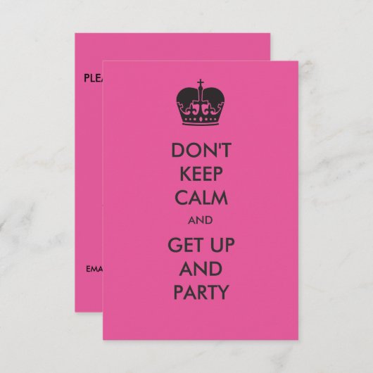 Houd niet kalm- 3x5 verjaardagsfeestuitnodiging kaart (Voorkant / Achterkant)