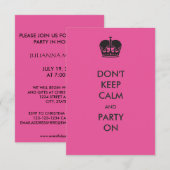 Houd niet kalm- 3x5 verjaardagsfeestuitnodiging kaart (Voorkant / Achterkant)