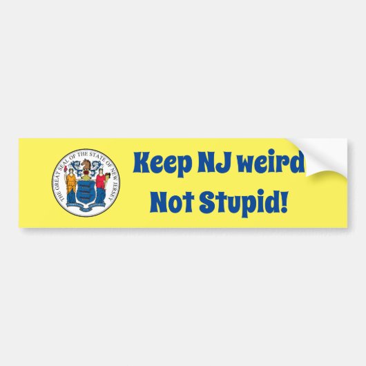 Houd NJ Vreemd niet stut Bumpersticker (Voorkant)