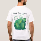 Houd ons Huis Groen Schattige Waterverf Beer T-shirt (Achterkant)