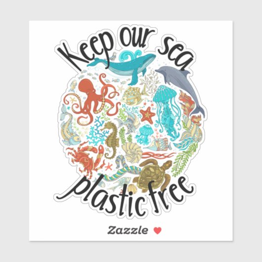 Houd ons Zee Plastic Vrije Walvisschildpad Sticker (Vel)