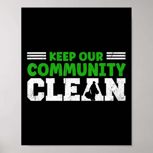 Houd onze gemeenschap en de aarde schoon tegen afv poster (Voorkant)