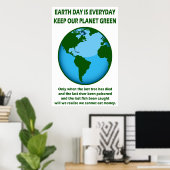 HOUD ONZE PLANEET GROEN POSTER (Thuiskantoor)