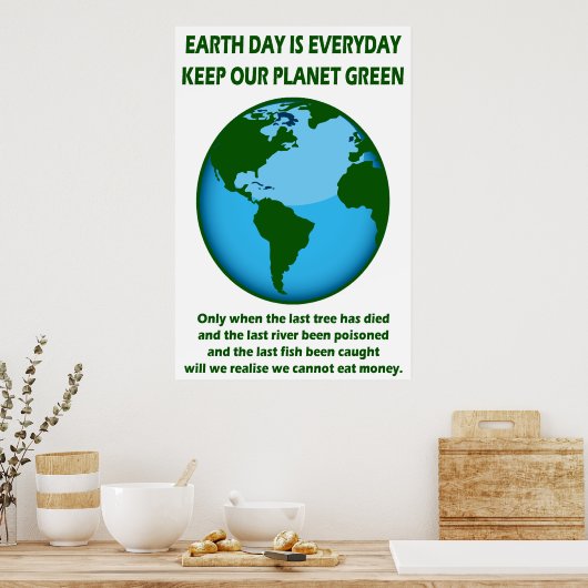 HOUD ONZE PLANEET GROEN POSTER (Keuken)