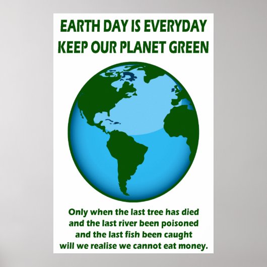 HOUD ONZE PLANEET GROEN POSTER (Voorkant)
