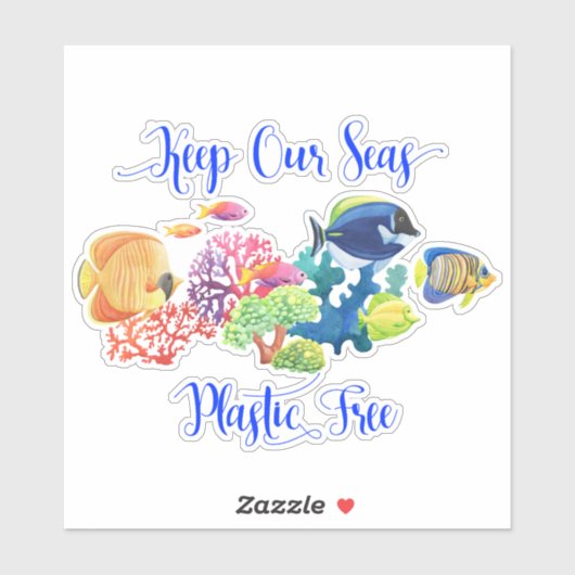 Houd onze Zeeen vrij van plastic Sticker (Vel)