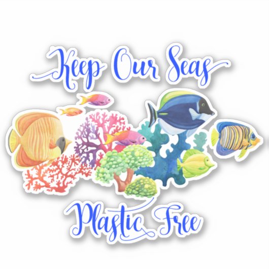 Houd onze Zeeen vrij van plastic Sticker (Voorkant)