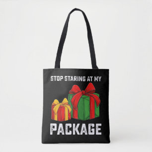 Houd op met staren naar mijn pakket Kerstvakantie Tote Bag