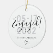 Houd paren namen jaar bezig keramisch ornament (Links)