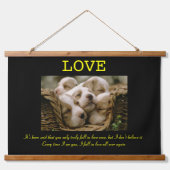 HOUD Puppies samen in één mand Hangend Wandkleed (Voorkant)