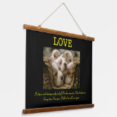 HOUD Puppies samen in één mand Hangend Wandkleed (Gebogen)