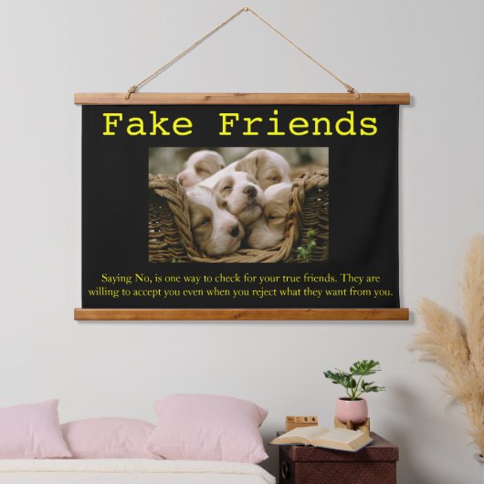 HOUD Puppies samen in één mand met hangende tapest Hangend Wandkleed (Slaapkamer)