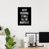 Houd Pushing - Motivatie Poster (Thuiskantoor)