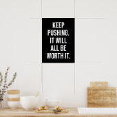 Houd Pushing - Motivatie Poster (Keuken)
