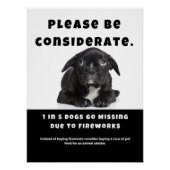 Houd rekening met de veiligheid van vuurwerkhonden perfect poster (Voorkant)