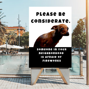 Houd rekening met de veiligheid van vuurwerkhonden perfect poster