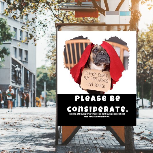 Houd rekening met de veiligheid van vuurwerkhonden perfect poster