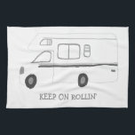 HOUD ROLLIN Retro Camper Motorhome RV B&W Theedoek<br><div class="desc">Decoreer je keuken met deze coole handdoek. Het maakt een geweldige huisopwarming of een cadeau ter gelegenheid van de verjaardag! U kunt het aanpassen en tekst ook toevoegen. Bekijk mijn winkel voor nog veel meer kleuren en patronen,  plus bijpassende keukenspullen!</div>