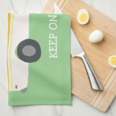 HOUD ROLLIN Retro Campervan Motorhome RV Green Theedoek (Quarter Fold)