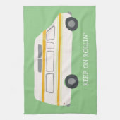 HOUD ROLLIN Retro Campervan Motorhome RV Green Theedoek (Verticaal)