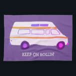 HOUD ROLLIN Retro Campervan Motorhome RV Paars Theedoek<br><div class="desc">Decoreer je keuken met deze coole handdoek. Het maakt een geweldige huisopwarming of een cadeau ter gelegenheid van de verjaardag! U kunt het aanpassen en tekst ook toevoegen. Bekijk mijn winkel voor nog veel meer kleuren en patronen,  plus bijpassende keukenspullen!</div>