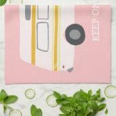 HOUD ROLLIN Retro Campervan Motorhome RV Roze Theedoek (Gevouwen)